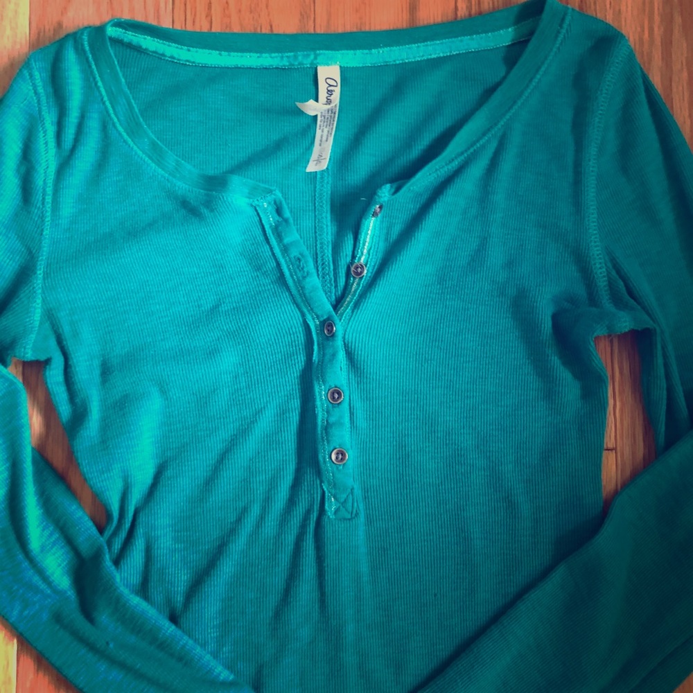 Teal Long Sleeve Henley